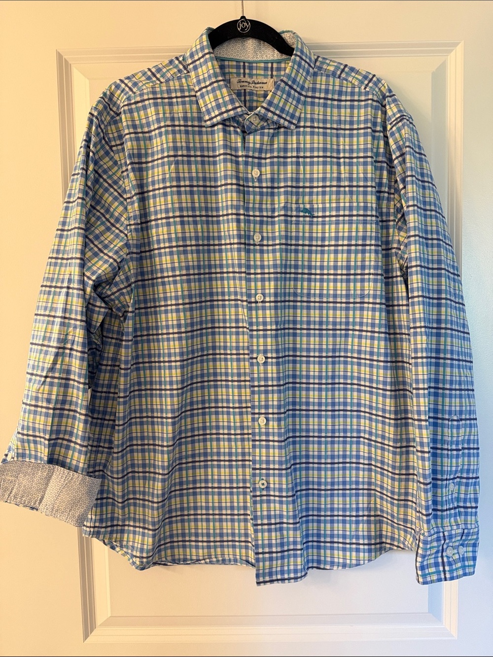 Tommy Bahama Blue and Green Plaid Button-Down Shirt